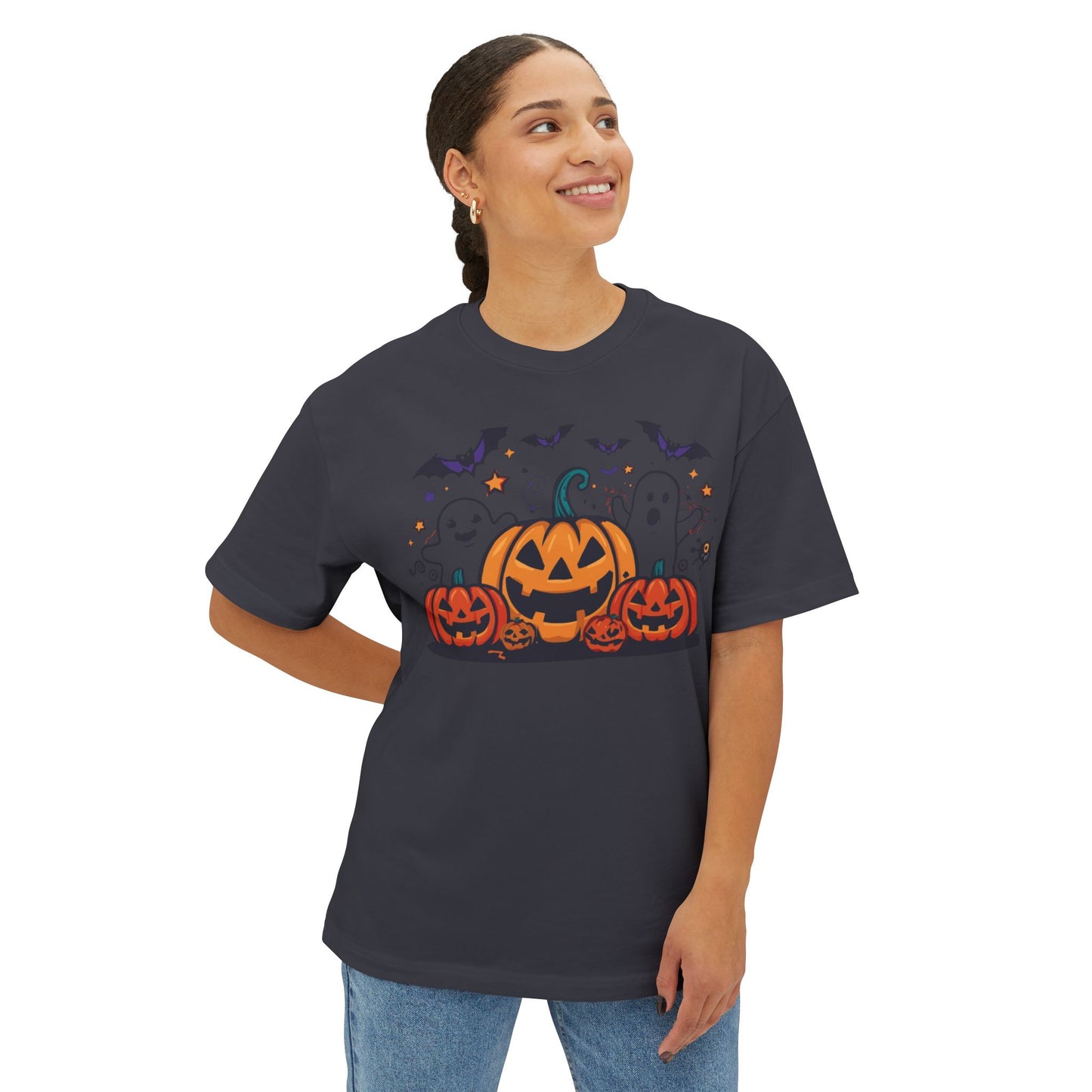 Halloween Pumpkin Graphic Tee, Unisex Oversized T-Shirt, Spooky Season Apparel, Fall Fashion, Halloween Party Outfit