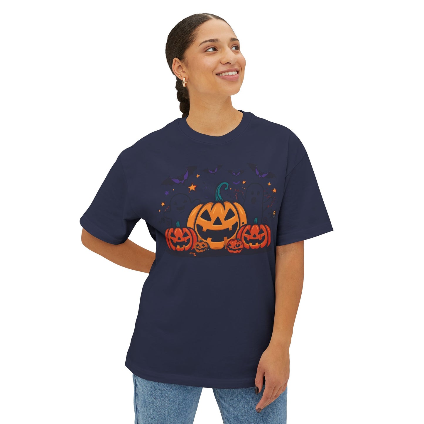 Halloween Pumpkin Graphic Tee, Unisex Oversized T-Shirt, Spooky Season Apparel, Fall Fashion, Halloween Party Outfit