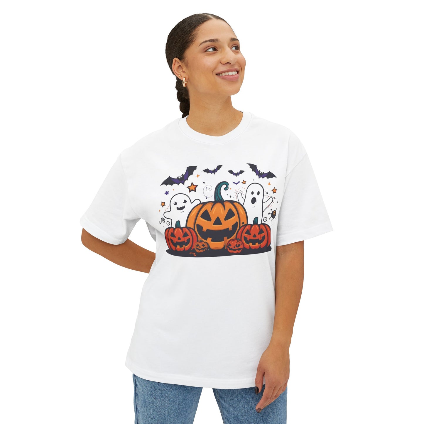 Halloween Pumpkin Graphic Tee, Unisex Oversized T-Shirt, Spooky Season Apparel, Fall Fashion, Halloween Party Outfit
