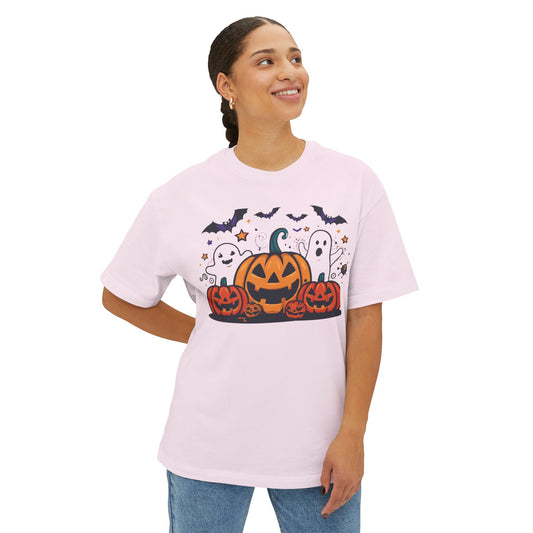 Halloween Pumpkin Graphic Tee, Unisex Oversized T-Shirt, Spooky Season Apparel, Fall Fashion, Halloween Party Outfit