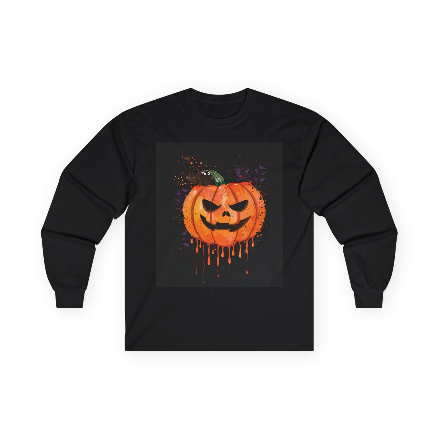 Halloween Pumpkin Long Sleeve Tee, Fall Fashion, Autumn Apparel, Cozy Casual Wear, Spooky Season Gift